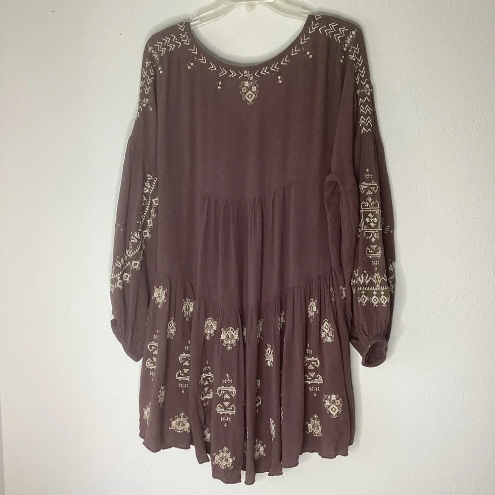 Free People Tunic Dress Embroidered M - Picture 2 of 7